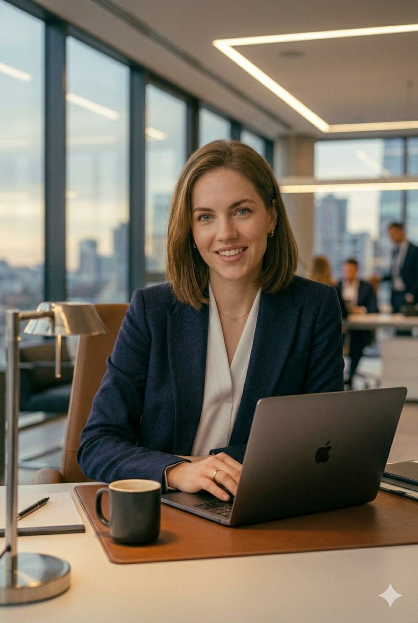 Josefina gestionando desde el computador